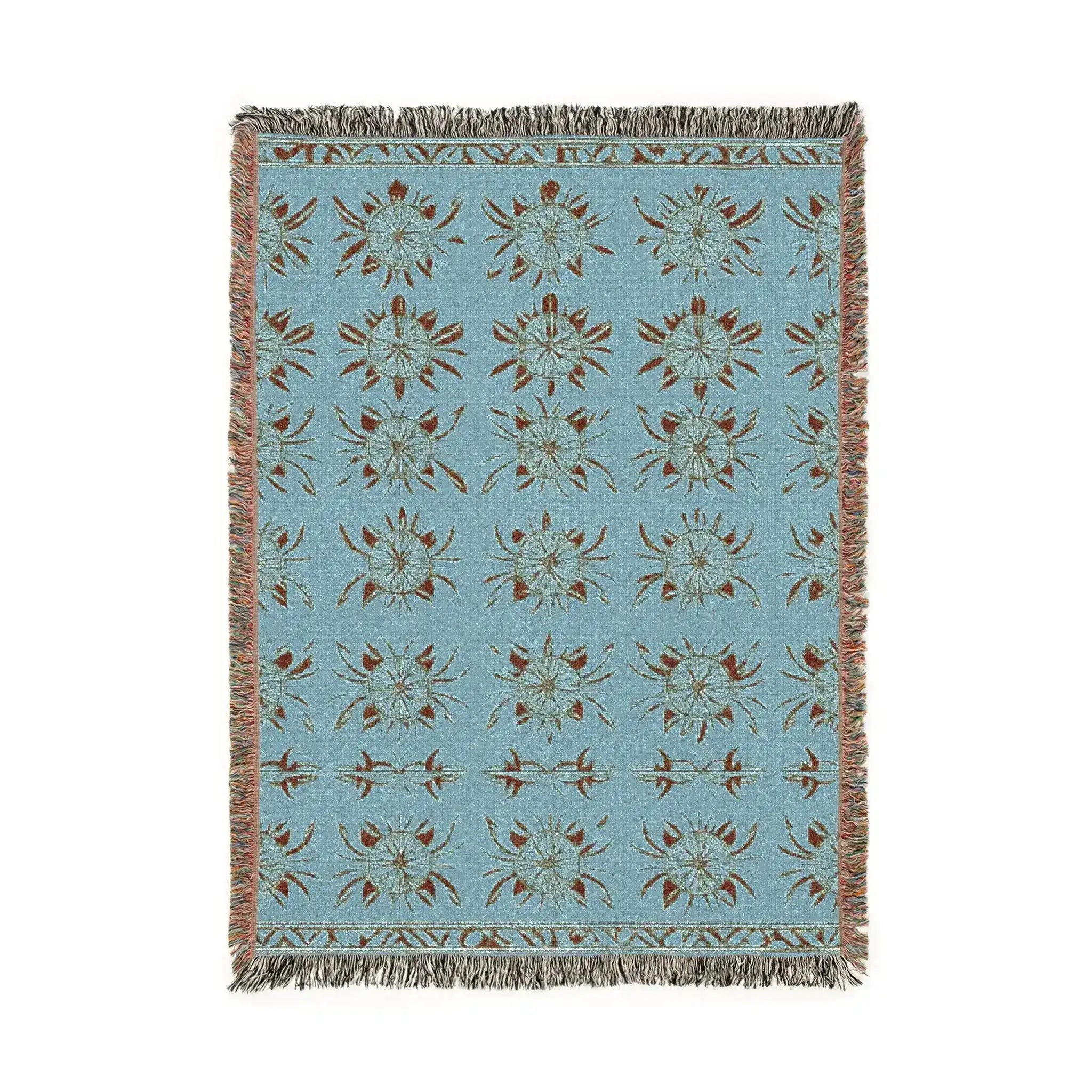 Sunburst Bloom – Geometric Floral Woven Blanket