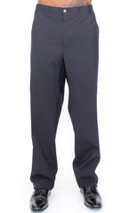 Men's Black Wool Stretch Pleated Pants