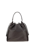 Brunello Cucinelli Drawstring Calf Leather Shoulder Bag — Brown