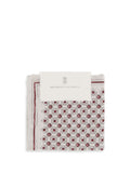 Brunello Cucinelli Geometric-Patterned Silk Pocket Square — Beige