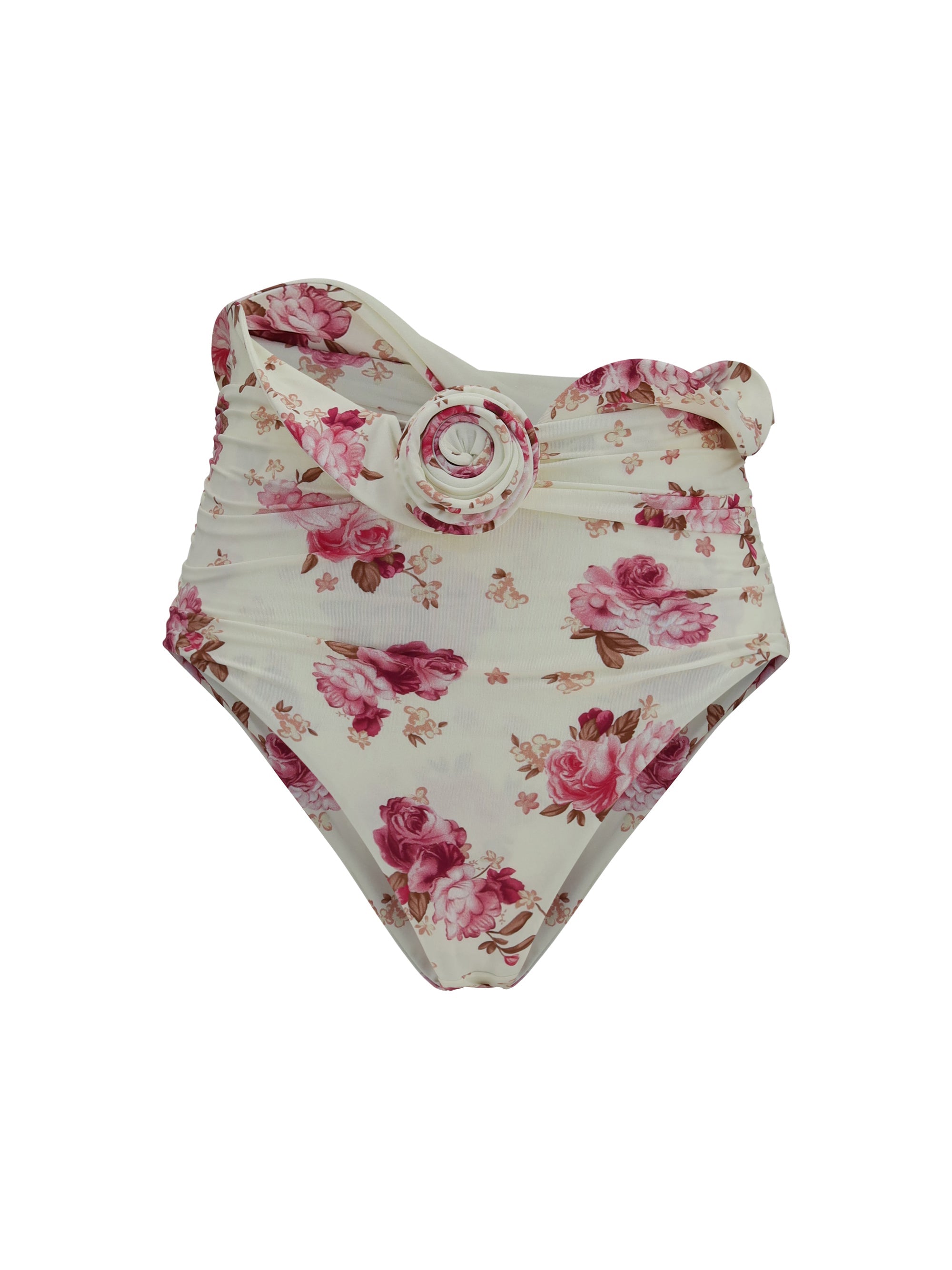 Magda Butrym Floral-Print Shaping Bikini Bottom — Cream