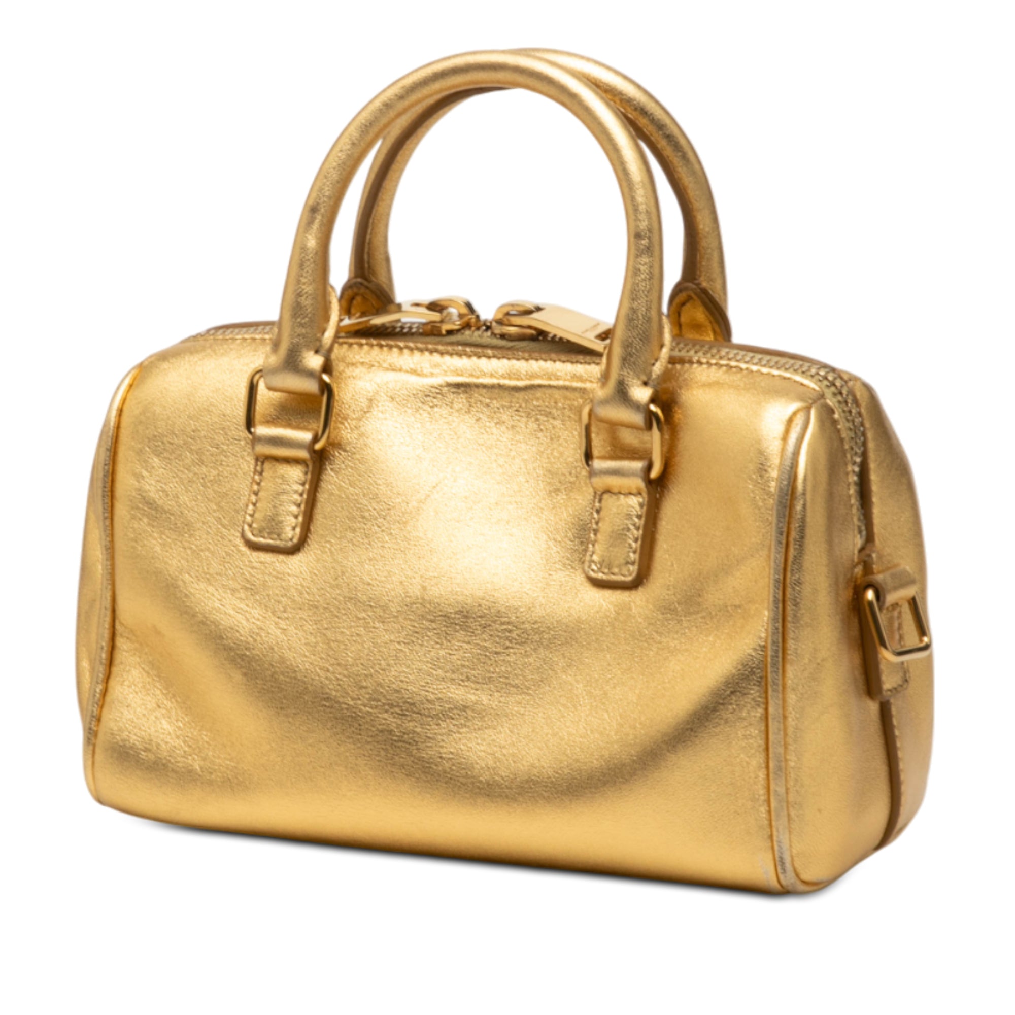Toy Metallic Leather Classic Duffle Satchel