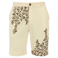 Beige Vine Embroidered Shorts