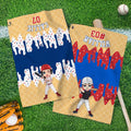 Toalla deportiva personalizada Ice Cream Baseball Cartoon Character con nombre, número y clip para colgar para los amantes del béisbol
