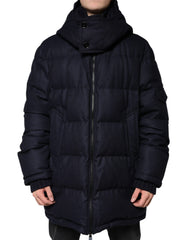 Black Nylon Hooded Puffer Men Coat Jacket Clothing