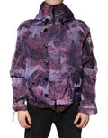 Purple Camouflage Hooded Men Blouson Jacket Nylon Polyester Clothing