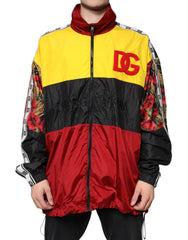 Multicolor Patchwork Men Full Zip Sweater Polyester Clothing