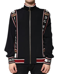 Men's Black Dg King Full Zip Sweatshirt Sweater Viscose Elastane Clothing