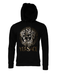 Men's Black Medusa Cotton Hoodie Pullover Sweatshirt Sweater Clothing