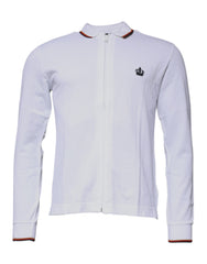White Crown Men Full Zip Sweatshirt Sweater Cotton Silk Clothing