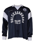 Men's Logo Collared Pullover Sweatshirt Navy Cotton Sweatshirts