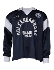Men's Logo Collared Pullover Sweatshirt Navy Cotton Sweatshirts
