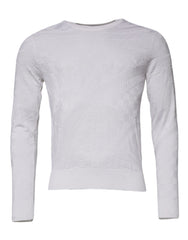 Men's Silk Crew Neck Sweater White