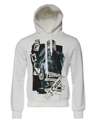 Men's Graphic Print Cotton Hoodie White Clothing