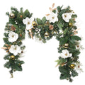 Christmas White Gold Magnolia Christmas Garland