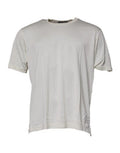 Men's Off White Crew Neck Short Sleeve T-Shirt Silk Cotton