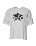 Men's White Dg Sport Crew Neck Short Sleeve T-Shirt Cotton