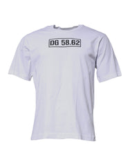 Men's White Dg Logo Cotton Crew Neck T-Shirt