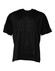 Men's Black Crew Neck Short Sleeve T-Shirt Cotton