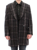 Men's Gray Double Breasted Coat Jacket Nylon Clothing