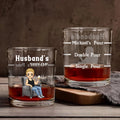 Vaso de Whisky de 10 onzas personalizado con el nombre de un personaje de dibujos animados Regalo de cumpleaños del Día del Padre para los amantes del licor de papá abuelo