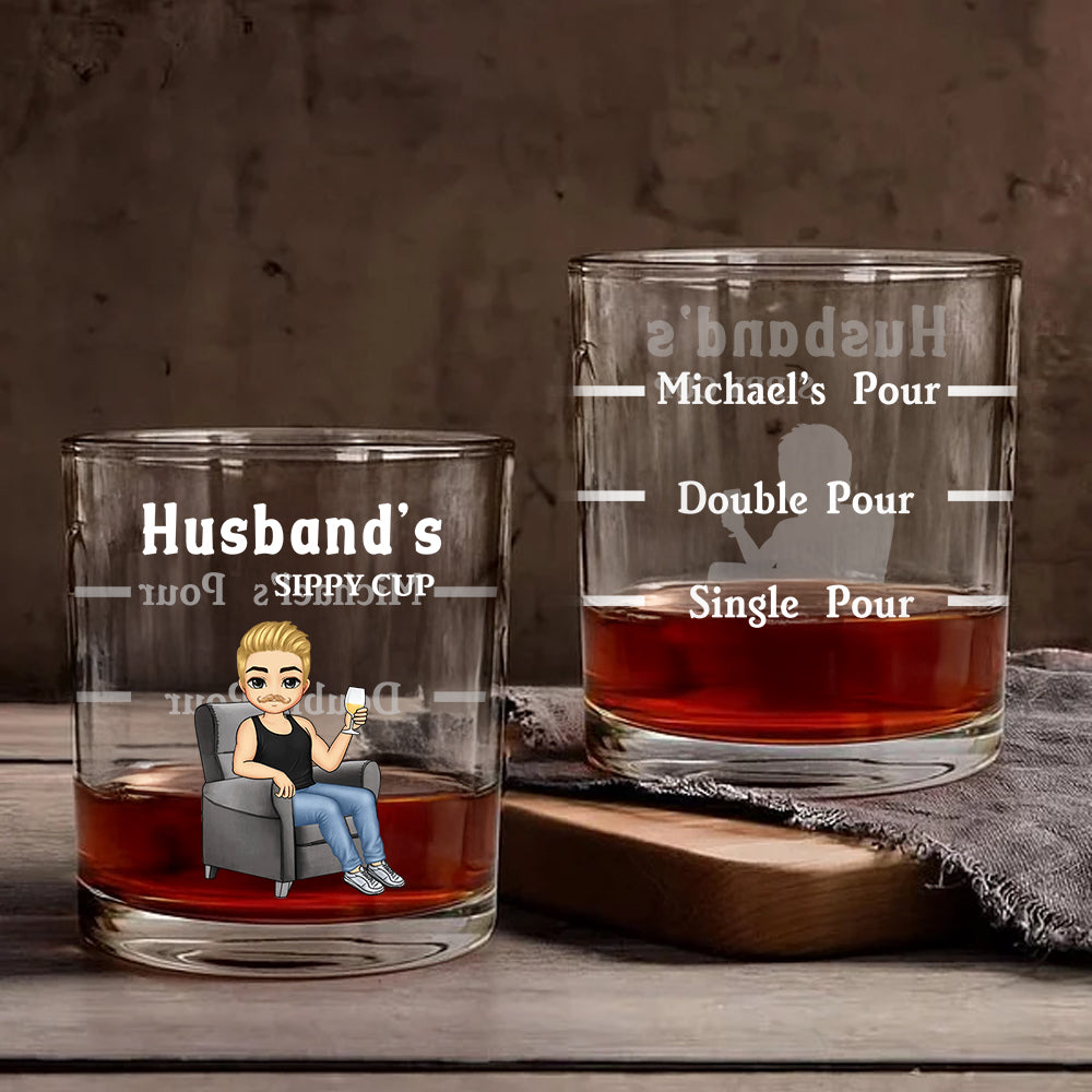 Vaso de Whisky de 10 onzas personalizado con el nombre de un personaje de dibujos animados Regalo de cumpleaños del Día del Padre para los amantes del licor de papá abuelo