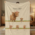 Personalizada 1-10 Vaca de las Tierras Altas Manta Suave con Nombre Decoración del Hogar Día de la Madre Cumpleaños Regalo para Mamá Abuela