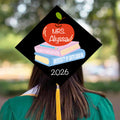 Libro de Manzanas Personalizado Nombre de Graduación Topper Decoración con Grado y Año Regalo de Graduación Escolar para Maestros Graduados