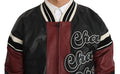 Men's Leather Club Lounge Black Red Jacket And Montone Sheepskin Clothing