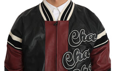Men's Leather Club Lounge Black Red Jacket And Montone Sheepskin Clothing