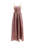 Di Stavnitser Silk Taffeta Maxi Dress — Pink