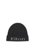 Kiton UCPL003K0235L03 Merino Wool Ribbed Beanie — Gray