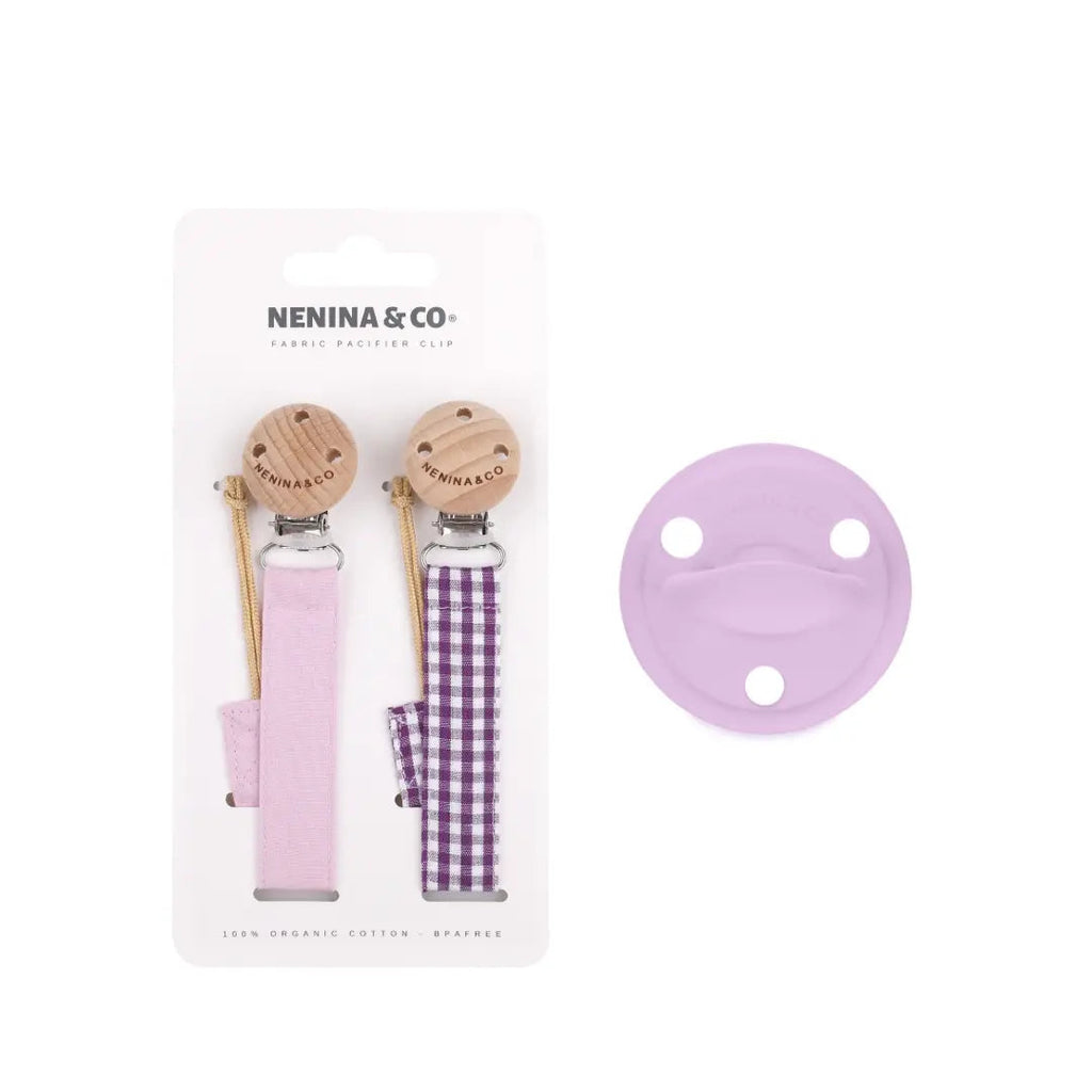 Pack 2 Chupeteros + 1 Chupete DIAMOND By Nenina & Co Lila