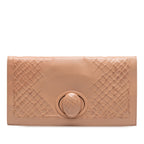Nappa Embossed Intrecciato Turn Lock Clutch