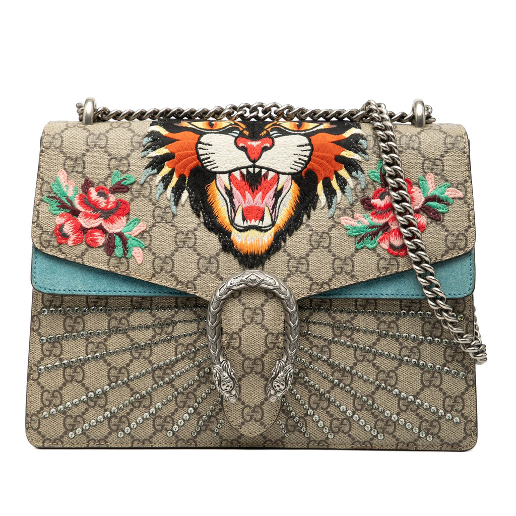 Medium GG Supreme Angry Cat Embroidered Dionysus Shoulder Bag