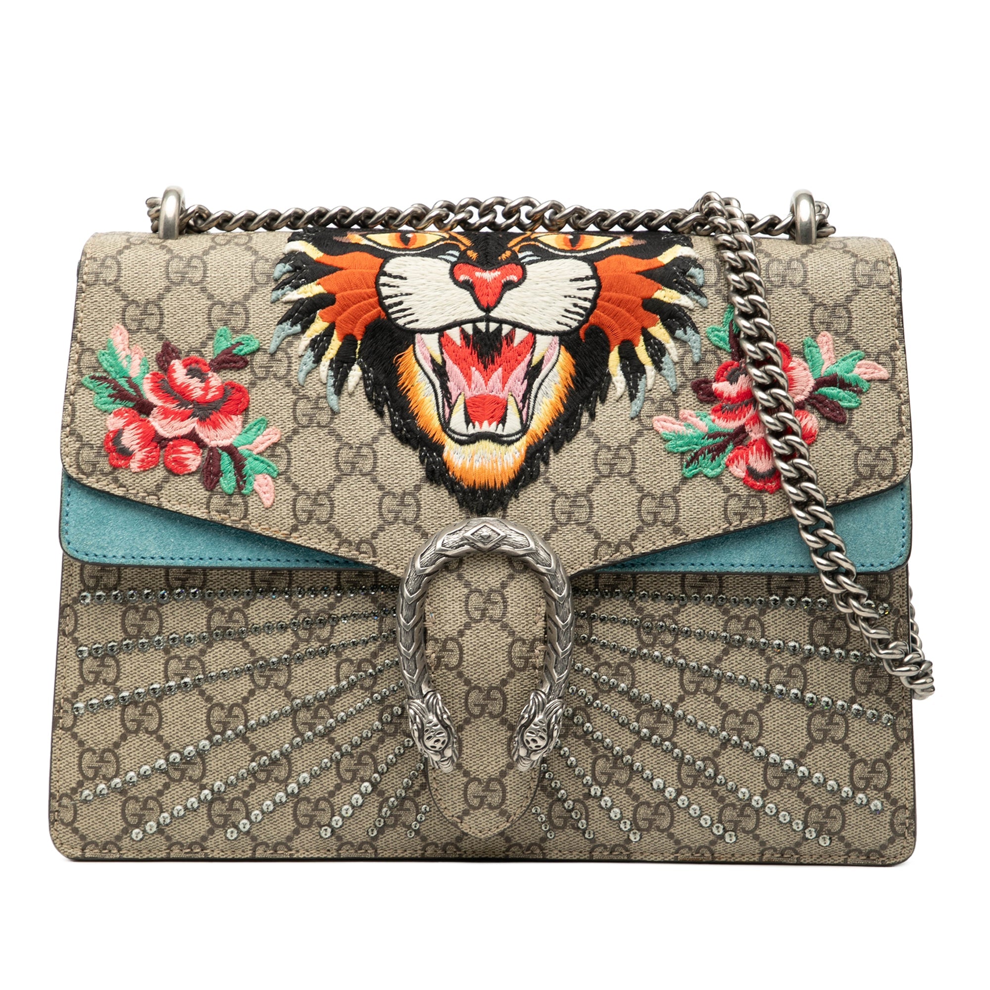 Medium GG Supreme Angry Cat Embroidered Dionysus Shoulder Bag