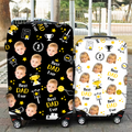 Funda de equipaje personalizada con el apodo Best Mom Dad Ever Character Portrait Photo 18-32 Inches Mother's Day Father's Day Birthday Gift for Mom Dad