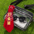 Etiqueta personalizada retro extraíble de espíritu escolar Bolsa transparente con texto bordado Accesorio de concierto Regalo de orgullo de equipo para estudiantes universitarios Amantes de los deport
