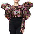 Women's Multicolor Floral Jacquard Cropped Jacket Clothing