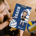Portapapeles acrílico con nombre y título de personaje de baloncesto de dibujos animados personalizado Regalo de agradecimiento de cumpleaños para un miembro del equipo de entrenadores