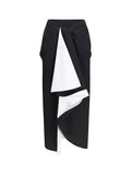 Givenchy Double-Faced Wool and Mohair Draped Skirt — Black