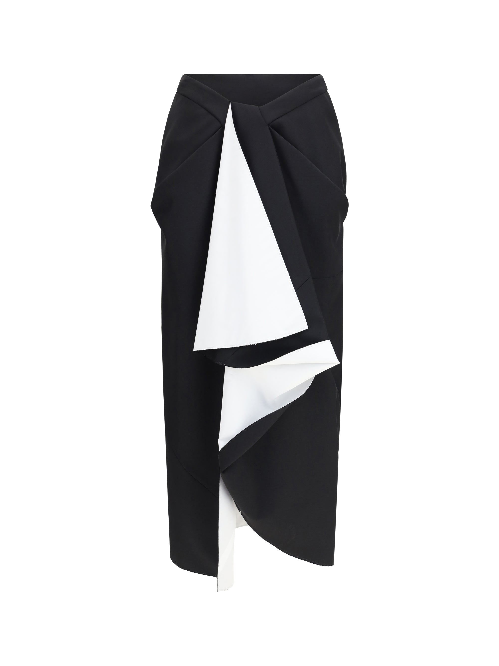 Givenchy Double-Faced Wool and Mohair Draped Skirt — Black