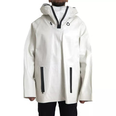 White Leather Men Waterproof Jacket Blouson Calf Clothing