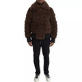 Men's Brown Fur Lamb Shearling Coat Jacket Wool Clothing