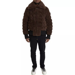 Men's Brown Fur Lamb Shearling Coat Jacket Wool Clothing