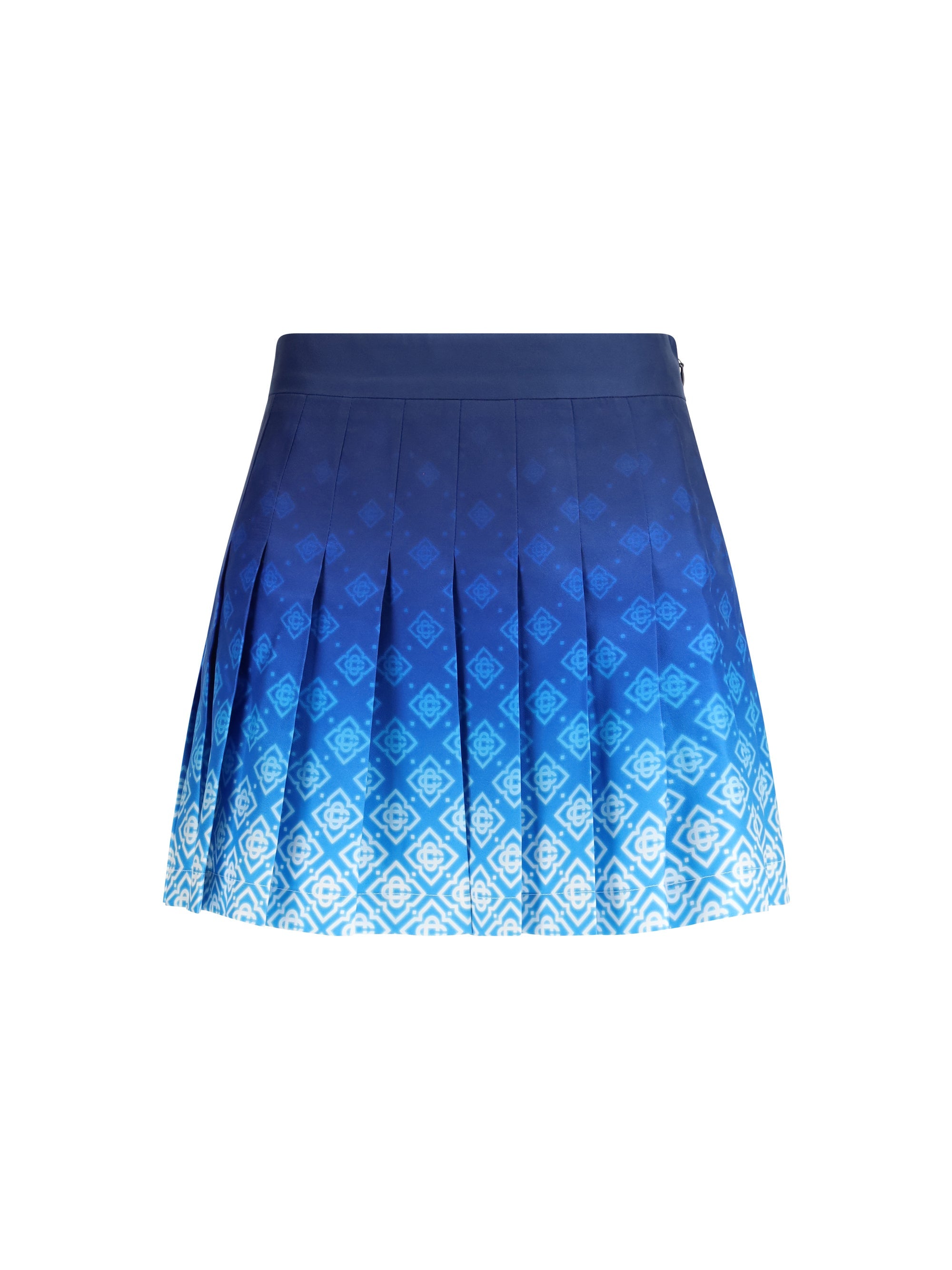 Casablanca Ombré Pleated Silk Skirt — Blue