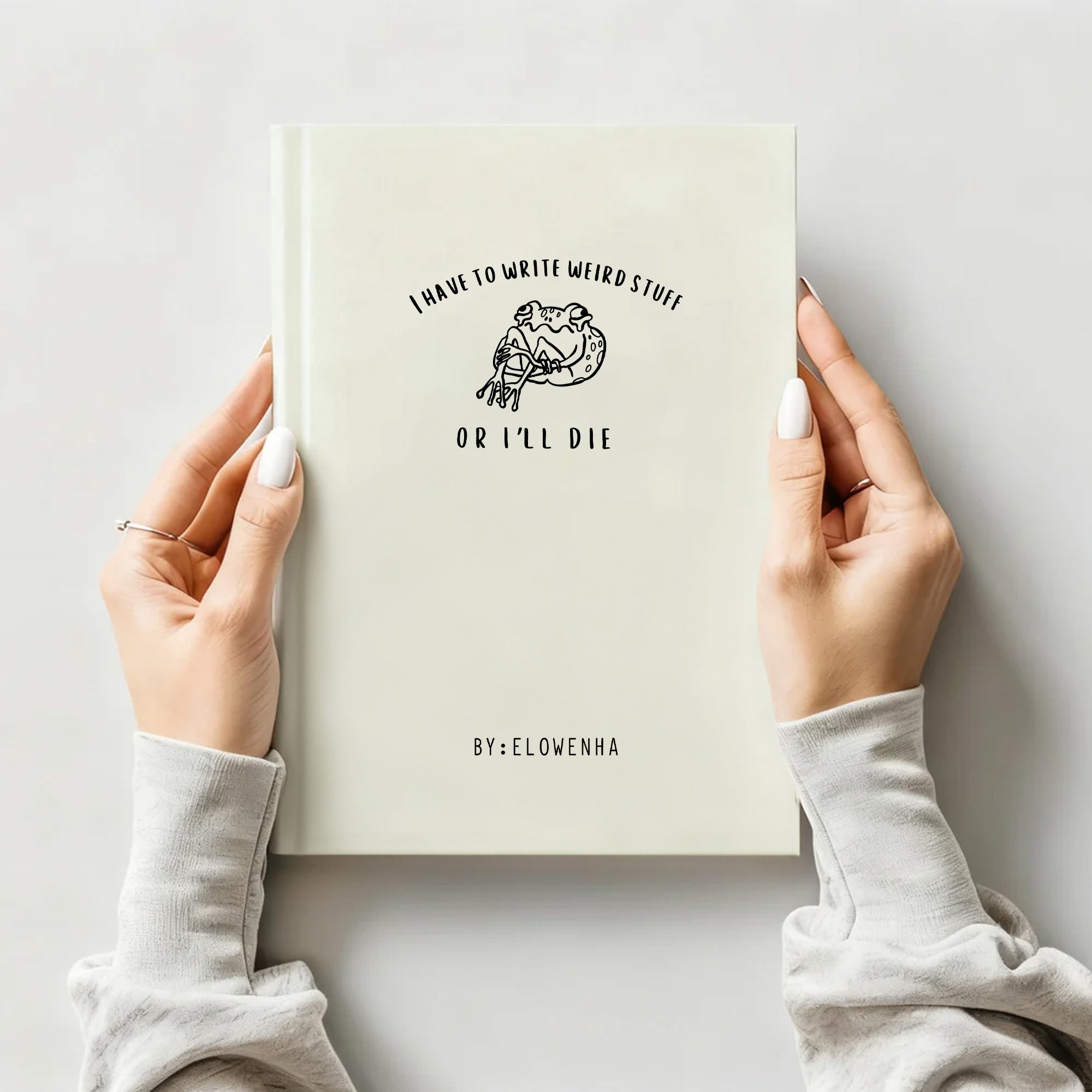 Cuaderno de tapas duras personalizado con frase graciosa de la rana con nombre Regalo de cumpleaños para escritores oficinistas
