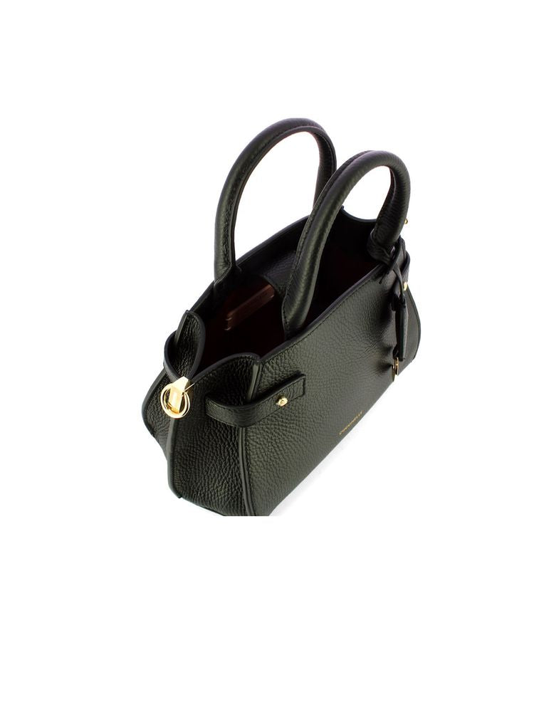 Coccinelle Grained Leather Shoulder Bag — Black