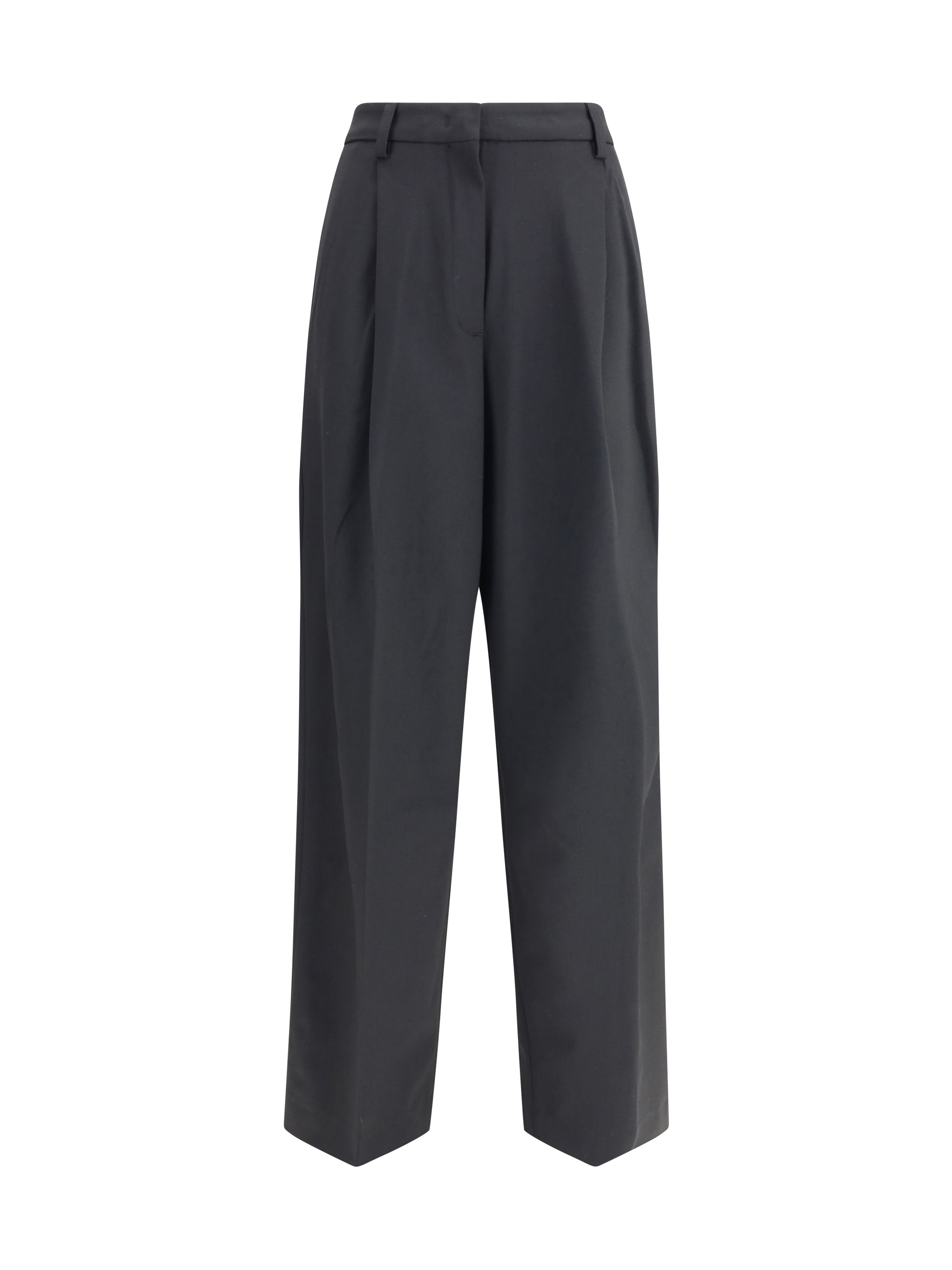 The Latest Pleated Wool-Blend Trousers — Black