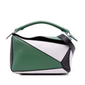 Medium Tricolor Calfskin Puzzle Satchel